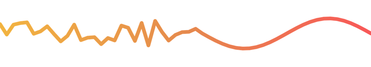 A jagged line smoothing into a clean wave